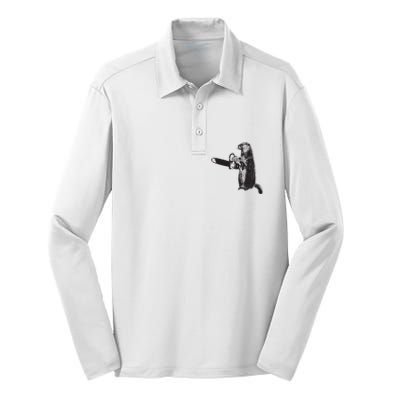 Woodchuck Groundhog Day Could Chainsaw Wood Silk Touch Performance Long Sleeve Polo