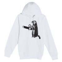 Woodchuck Groundhog Day Could Chainsaw Wood Premium Pullover Hoodie