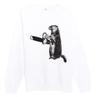 Woodchuck Groundhog Day Could Chainsaw Wood Premium Crewneck Sweatshirt