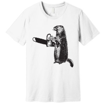 Woodchuck Groundhog Day Could Chainsaw Wood Premium T-Shirt