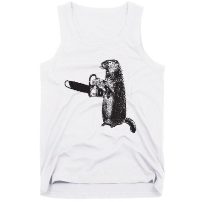 Woodchuck Groundhog Day Could Chainsaw Wood Tank Top