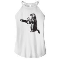 Woodchuck Groundhog Day Could Chainsaw Wood Women's Perfect Tri Rocker Tank