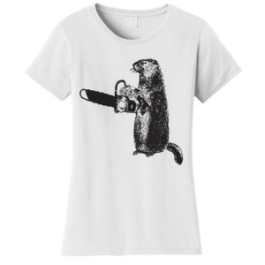 Woodchuck Groundhog Day Could Chainsaw Wood Women's T-Shirt