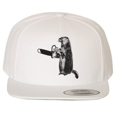 Woodchuck Groundhog Day Could Chainsaw Wood Wool Snapback Cap