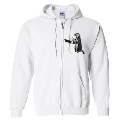 Woodchuck Groundhog Day Could Chainsaw Wood Full Zip Hoodie