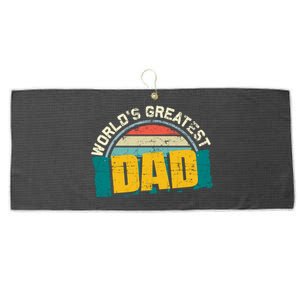 Worlds Greatest Dad Gift Large Microfiber Waffle Golf Towel