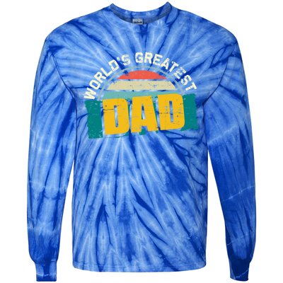 Worlds Greatest Dad Gift Tie-Dye Long Sleeve Shirt