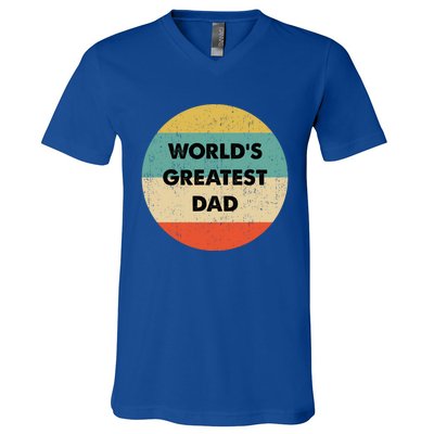 Worlds Greatest Dad Gift V-Neck T-Shirt