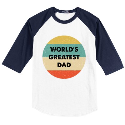 Worlds Greatest Dad Gift Baseball Sleeve Shirt