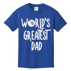 Worlds Greatest Dad Rough White Text Cool Gift Kids T-Shirt