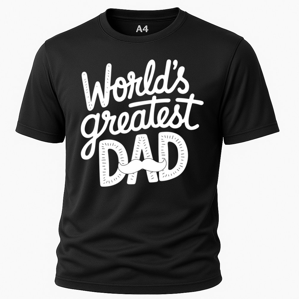 Worlds Greatest Dad Funny Cute Father Day Cooling Performance Crew T-Shirt
