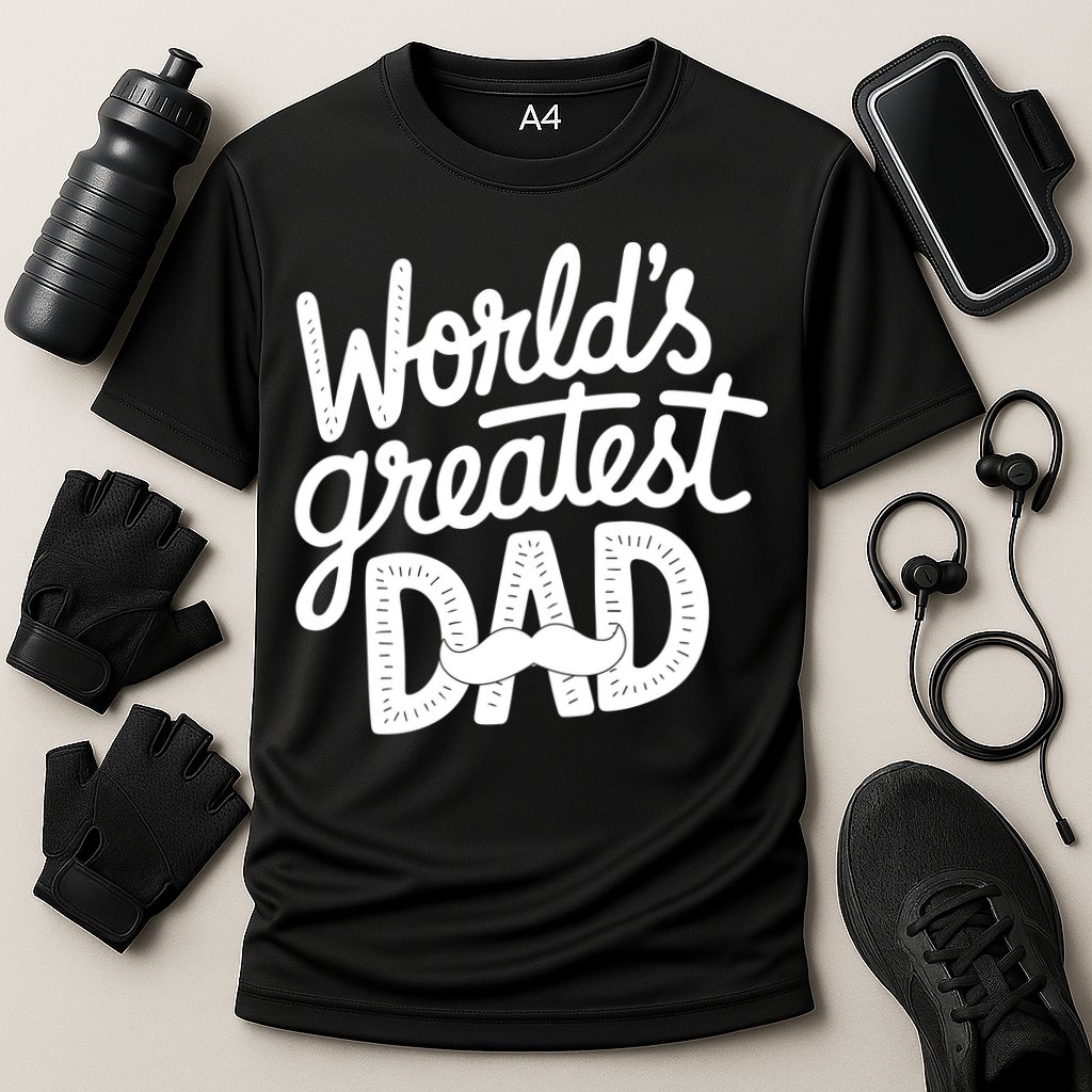 Worlds Greatest Dad Funny Cute Father Day Cooling Performance Crew T-Shirt