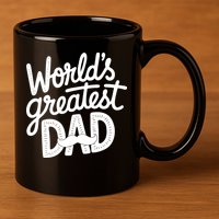 Worlds Greatest Dad Funny Cute Father Day 11oz C Handle Ceramic Mug