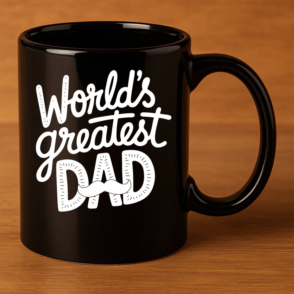 Worlds Greatest Dad Funny Cute Father Day 11oz C Handle Ceramic Mug