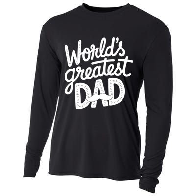Worlds Greatest Dad Funny Cute Father Day Cooling Performance Long Sleeve Crew