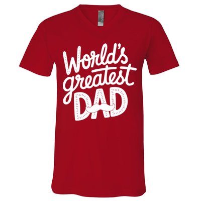 Worlds Greatest Dad Funny Cute Father Day V-Neck T-Shirt