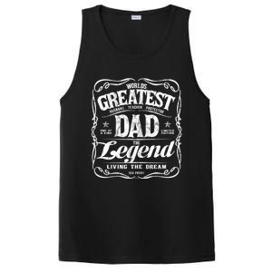 Worlds Greatest Dad The Legend Living The Dream Funny Gift PosiCharge Competitor Tank