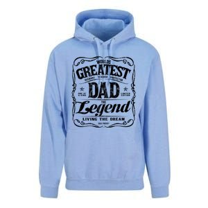 Worlds Greatest Dad The Legend Living The Dream Funny Gift Unisex Surf Hoodie