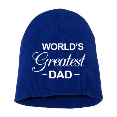 Worlds Greatest Dad Memorabilia And Father Gift Idea Gift Short Acrylic Beanie