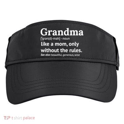 Womens Grandma Definition Shirt Funny Gift For Grandmother TShirt Adult Drive Performance Visor