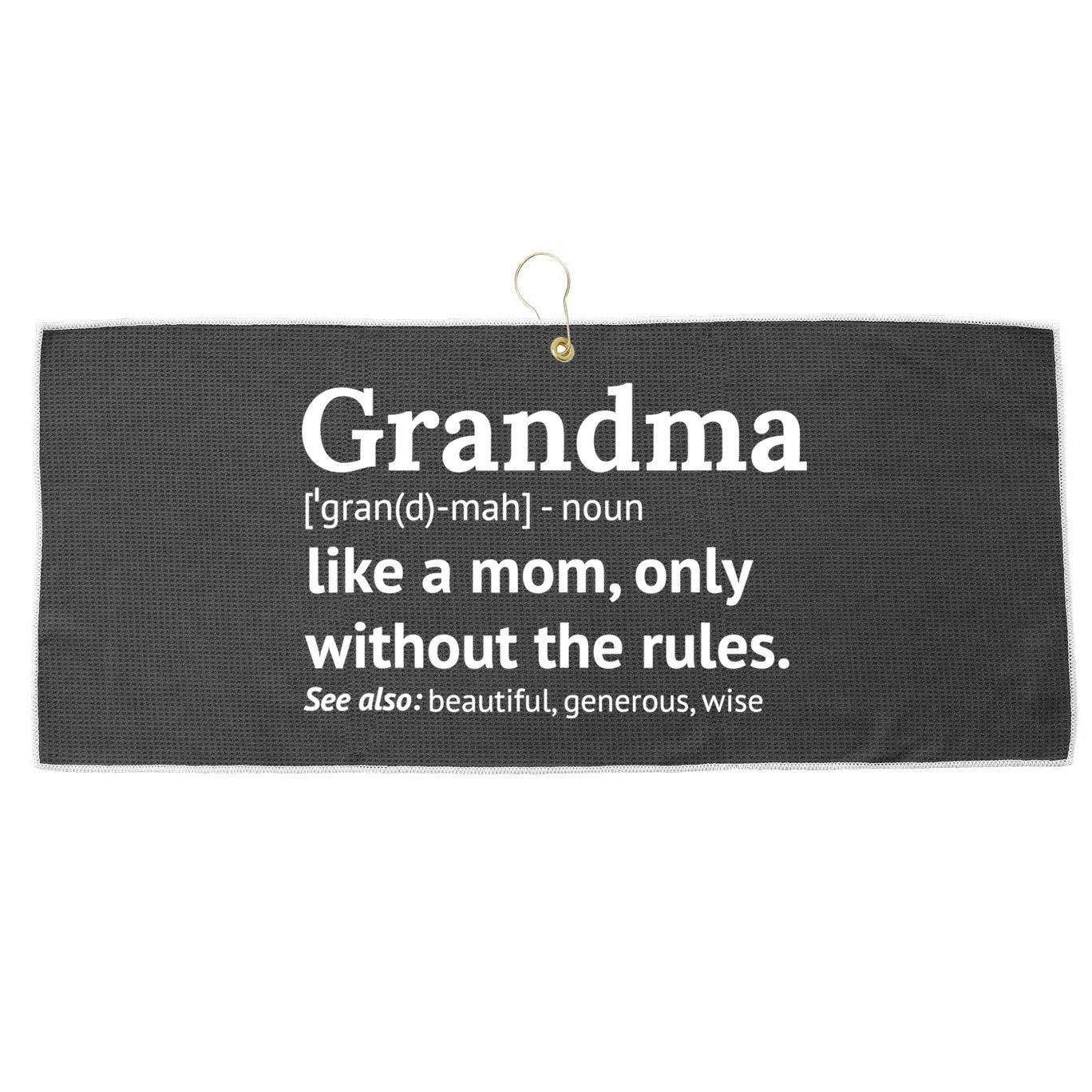 Womens Grandma Definition Shirt Funny Gift For Grandmother TShirt Large Microfiber Waffle Golf Towel