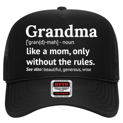 Womens Grandma Definition Shirt Funny Gift For Grandmother TShirt Trucker Hat