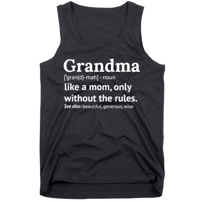 Womens Grandma Definition Shirt Funny Gift For Grandmother TShirt Tank Top