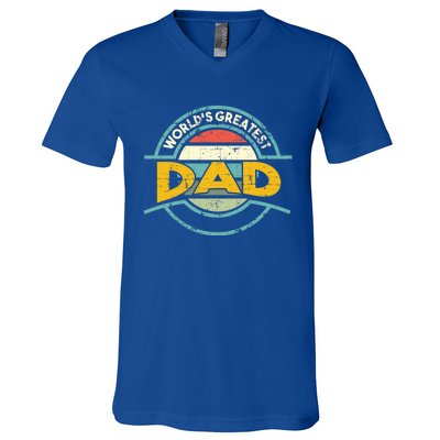 Worlds Greatest Dad Gift V-Neck T-Shirt