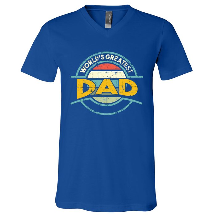 Worlds Greatest Dad Gift V-Neck T-Shirt