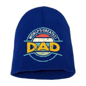 Worlds Greatest Dad Gift Short Acrylic Beanie