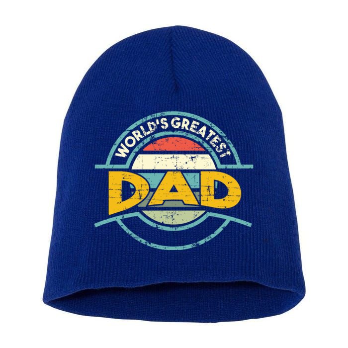 Worlds Greatest Dad Gift Short Acrylic Beanie