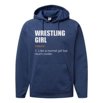 Wrestling Girl Definition Funny Wrestling Girl Performance Fleece Hoodie