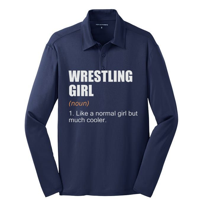 Wrestling Girl Definition Funny Wrestling Girl Silk Touch Performance Long Sleeve Polo