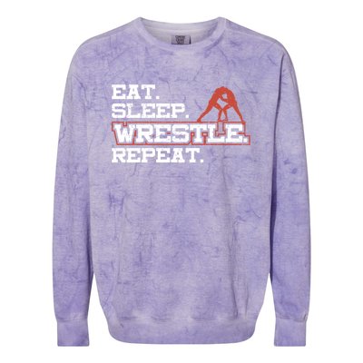 Wrestling Gift Design For Wrestling Fans Wrestle Gift Colorblast Crewneck Sweatshirt