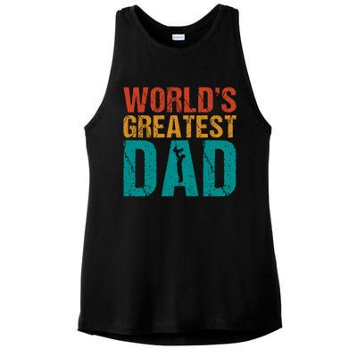 WorldS Greatest Dad Ladies PosiCharge Tri-Blend Wicking Tank