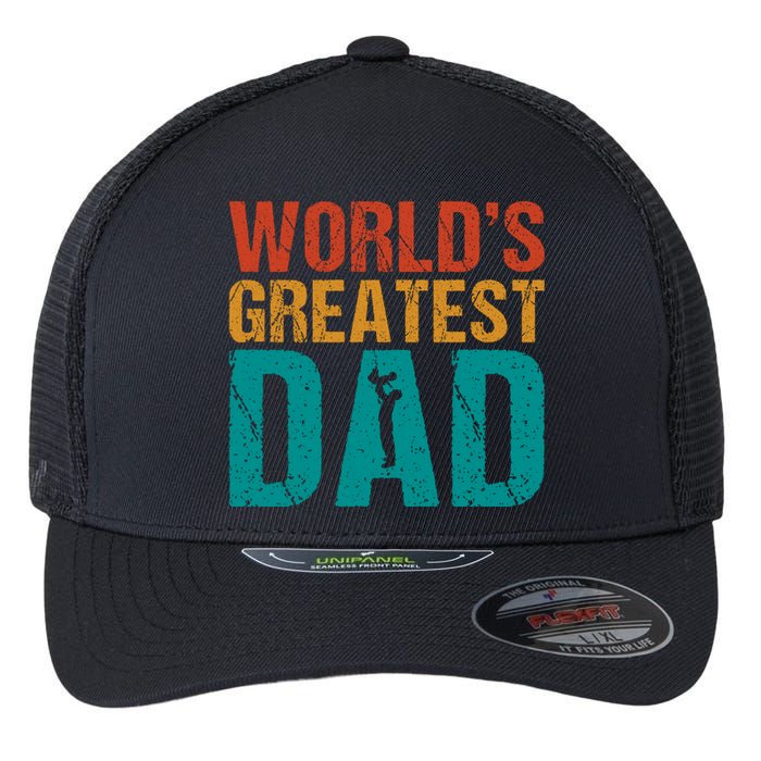 WorldS Greatest Dad Flexfit Unipanel Trucker Cap