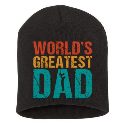 WorldS Greatest Dad Short Acrylic Beanie