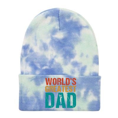 WorldS Greatest Dad Tie Dye 12in Knit Beanie