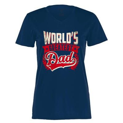 World's greatest Dad Best Father Gift Women's Momentum V-Neck T-Shirt