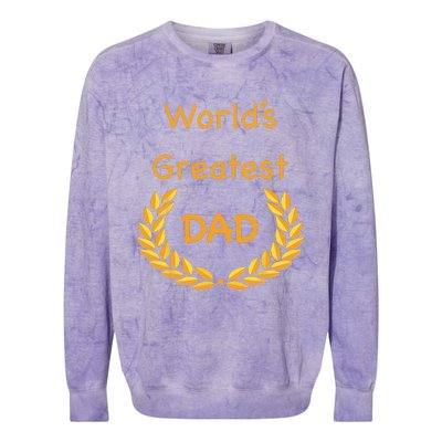 World's Greatest Dad Father Daddy Father's day GraphicT Colorblast Crewneck Sweatshirt