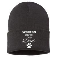 WorldS Greatest Dog Dad Sustainable Knit Beanie