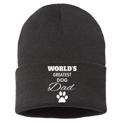 WorldS Greatest Dog Dad Sustainable Knit Beanie