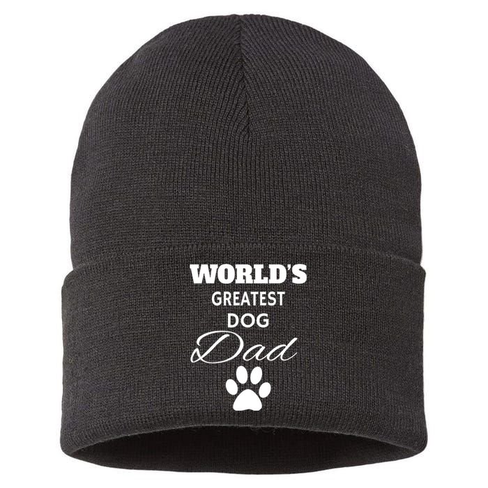 WorldS Greatest Dog Dad Sustainable Knit Beanie