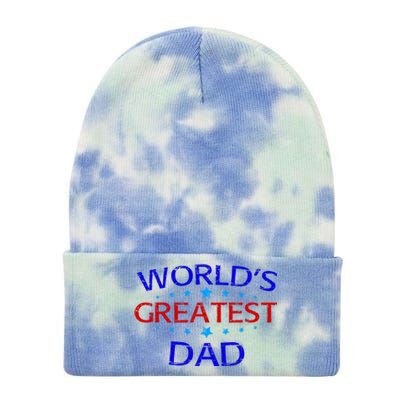 Worlds Greatest Dad Tie Dye 12in Knit Beanie