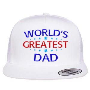 Worlds Greatest Dad Flat Bill Trucker Hat