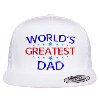 Worlds Greatest Dad Flat Bill Trucker Hat