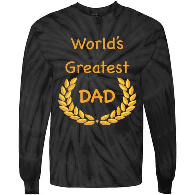 World's Greatest Dad ,Father, Daddy, Father's day GraphicT Tie-Dye Long Sleeve Shirt