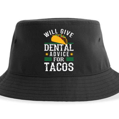 Will Give Dental Advice For Tacos Funny Dentist Student Sustainable Bucket Hat