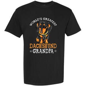 World's Greatest Dachshund Grandpa Funny Dog Wiener Lover Garment-Dyed Heavyweight T-Shirt