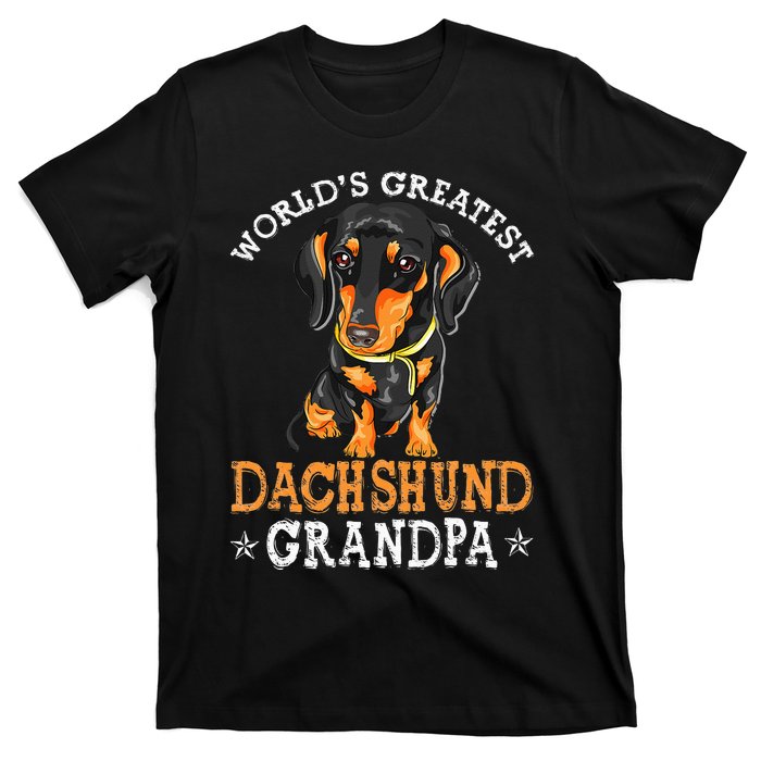 World's Greatest Dachshund Grandpa Funny Dog Wiener Lover T-Shirt